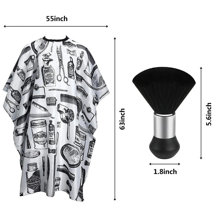 White Floral Barber Cape Set - Zenoora