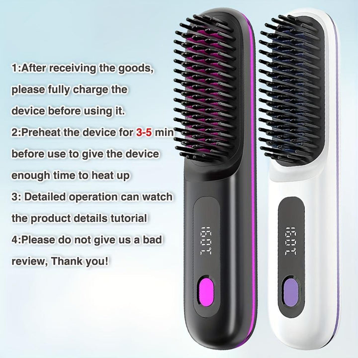 Wireless Electric Hair Straightening Comb - Zenoora