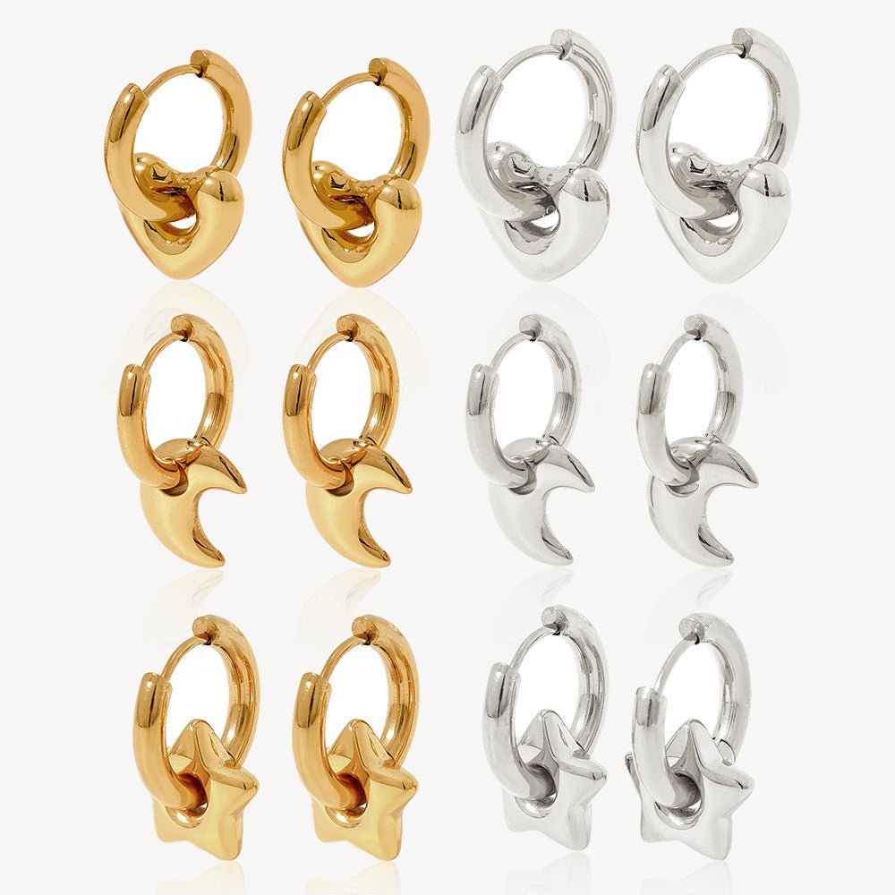 XINGX Earrings Stainless Steel Glossy Earrings - Zenoora
